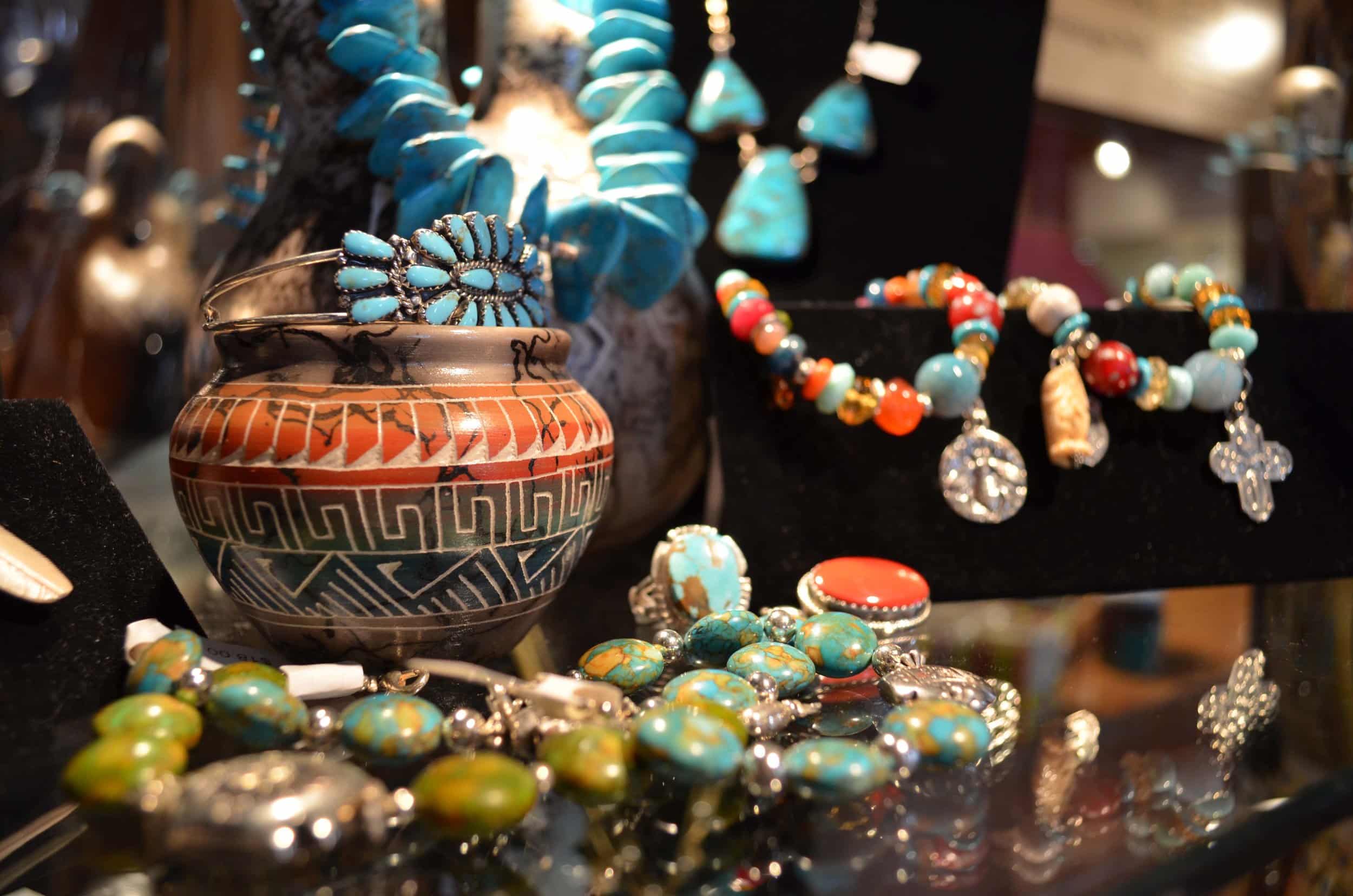 Various pieces of jewelry and decorative items